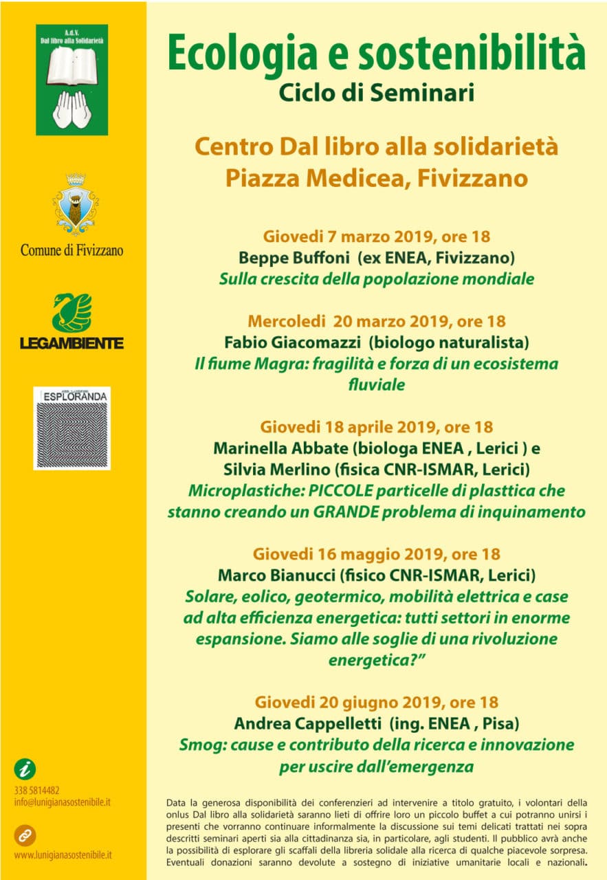 Ecologia e sostenibilità Ciclo di Seminari Lunigiana Sostenibile